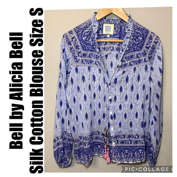 Bell by Alicia Bell Silk Cotton Blouse Size S - Picture 1 of 9